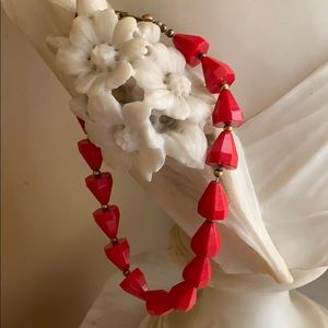 Art Deco Red beaded Necklace